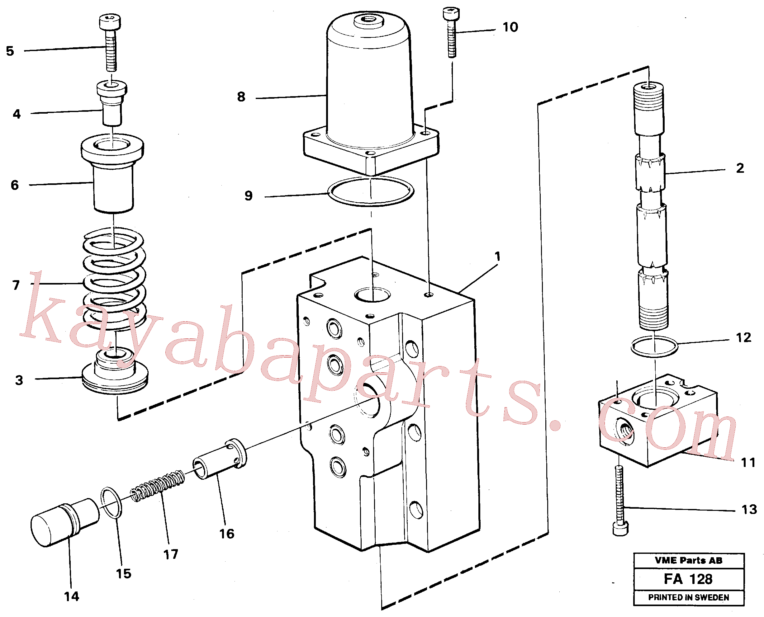 VOE14258011 for Volvo Four-way valve for hammer/shears, Four-way valves Primary(FA128 assembly)