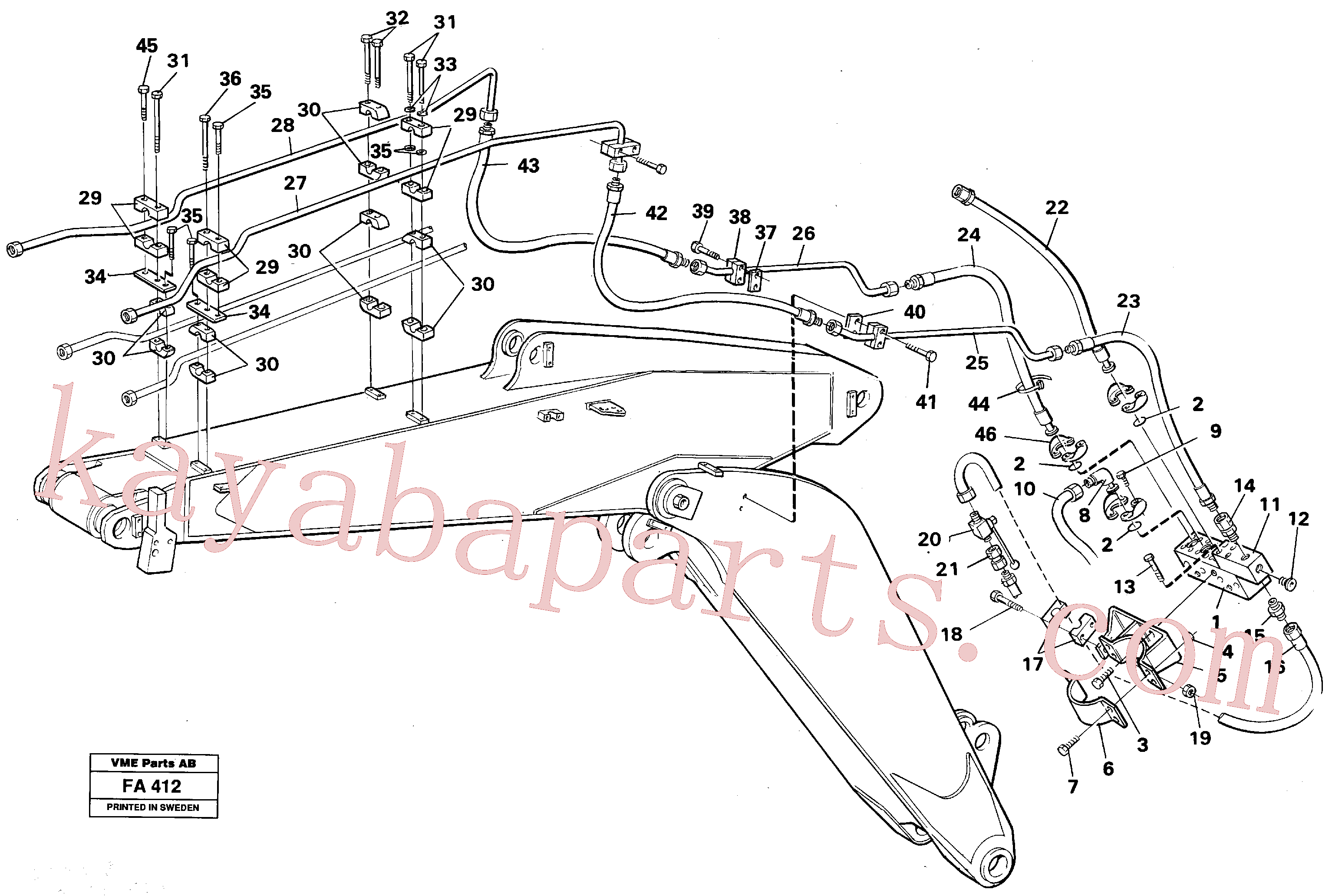 VOE14044486 for Volvo Hammer/shears hydraulics on adjustable boom.(FA412 assembly)