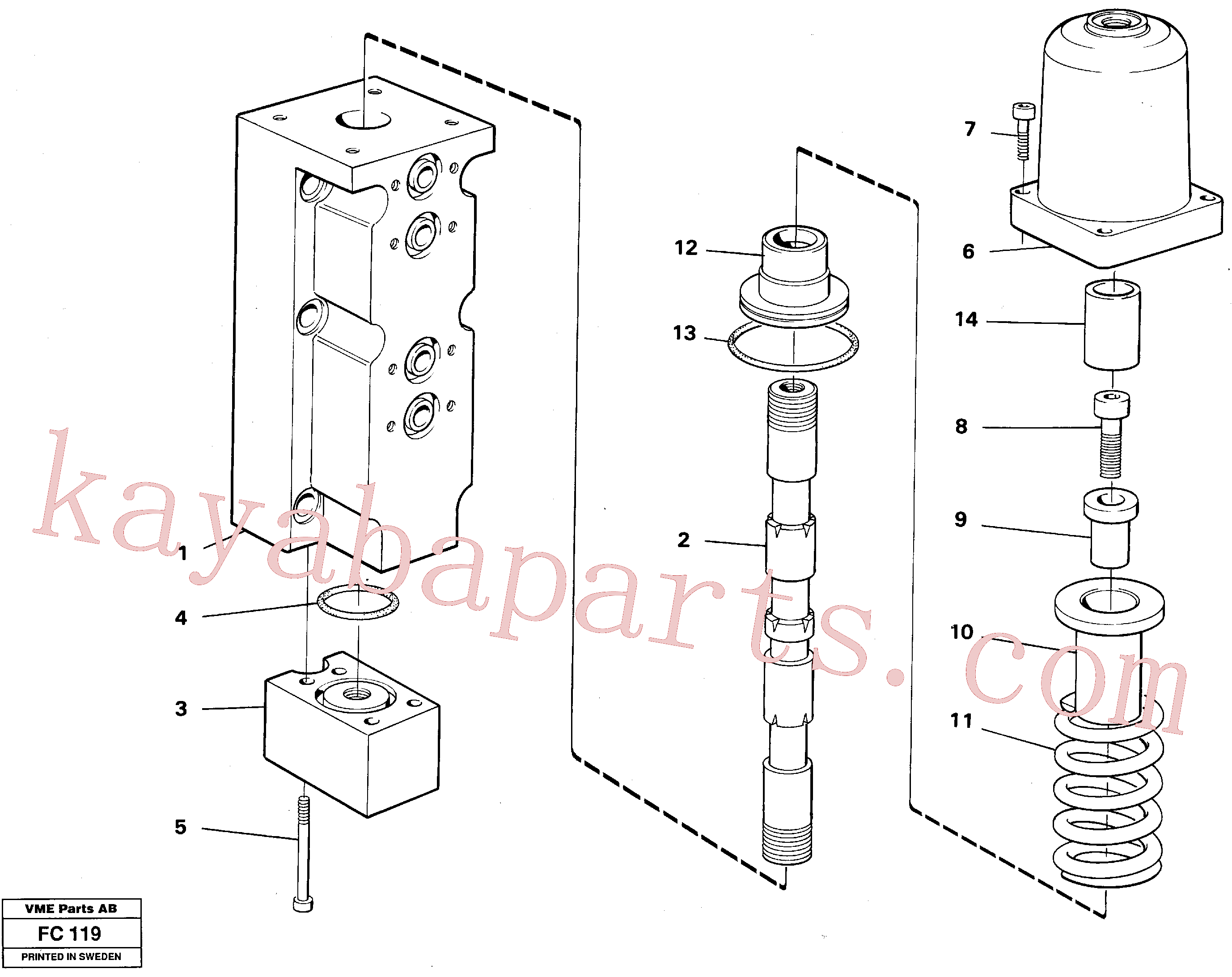 VOE14266523 for Volvo Four-way valve, boom secondary(FC119 assembly)
