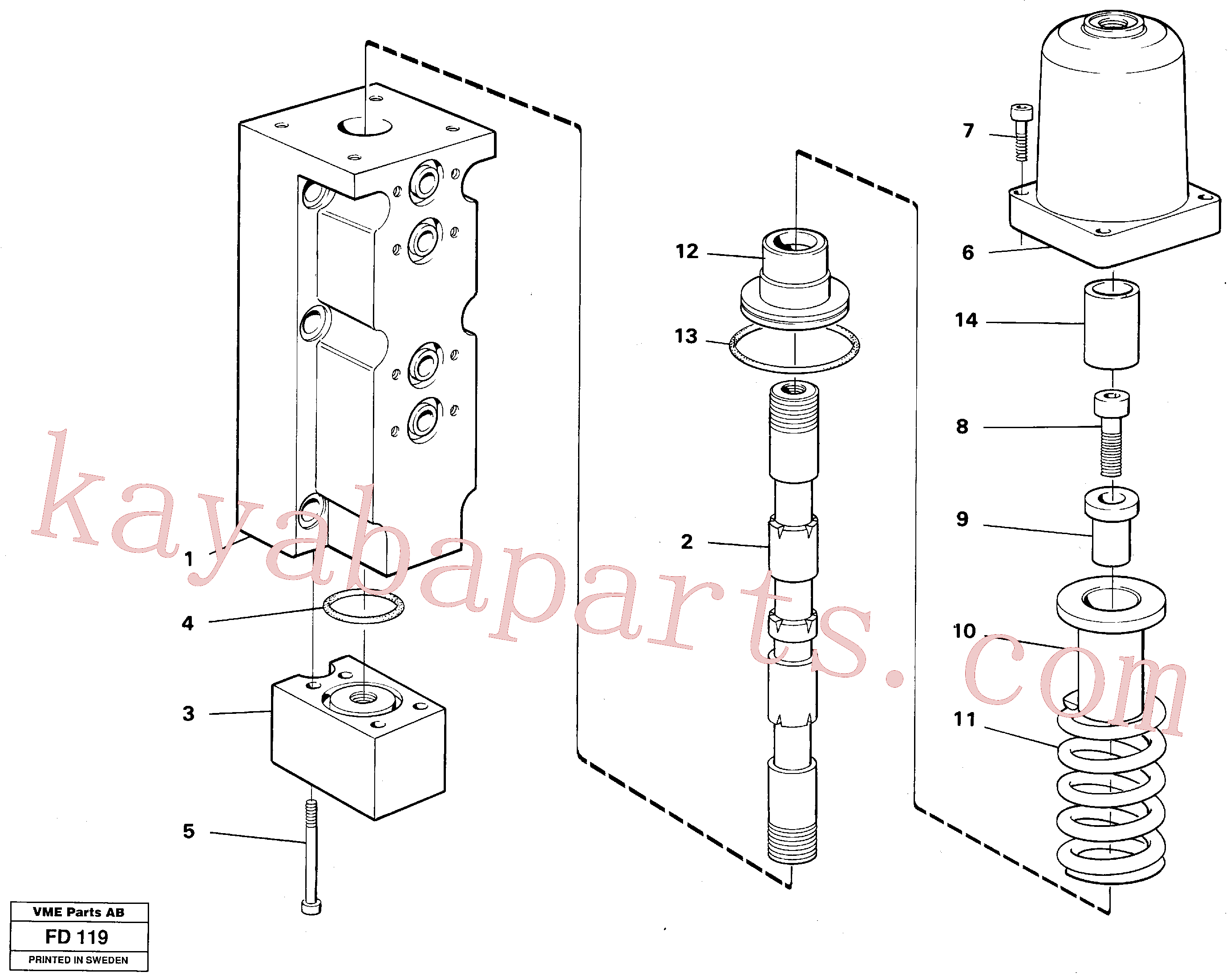 VOE14266523 for Volvo Four-way valve, boom secondary(FD119 assembly)
