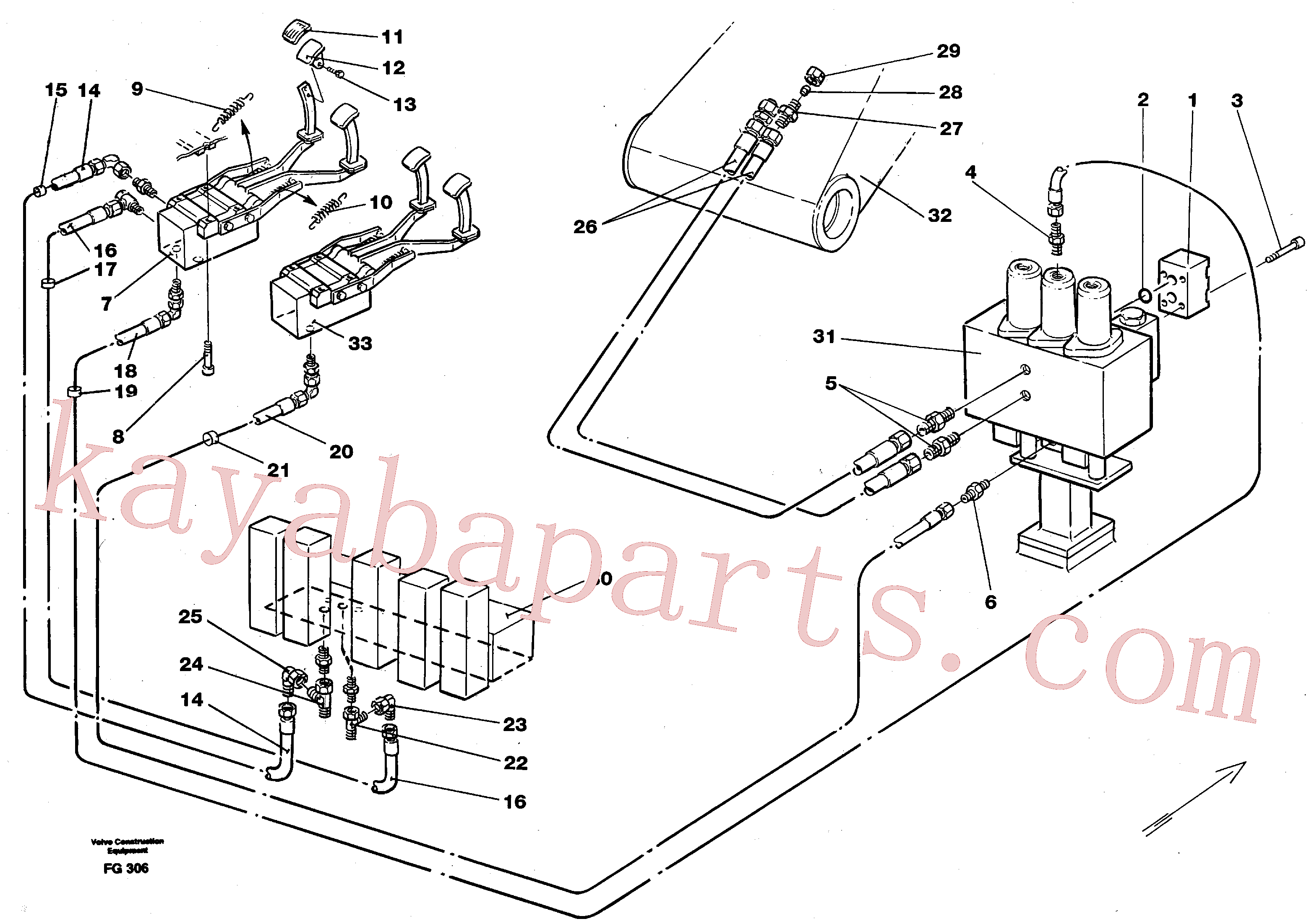 VOE14213151 for Volvo Slope bucket/rotating grab hydraulics in base machine(FG306 assembly)