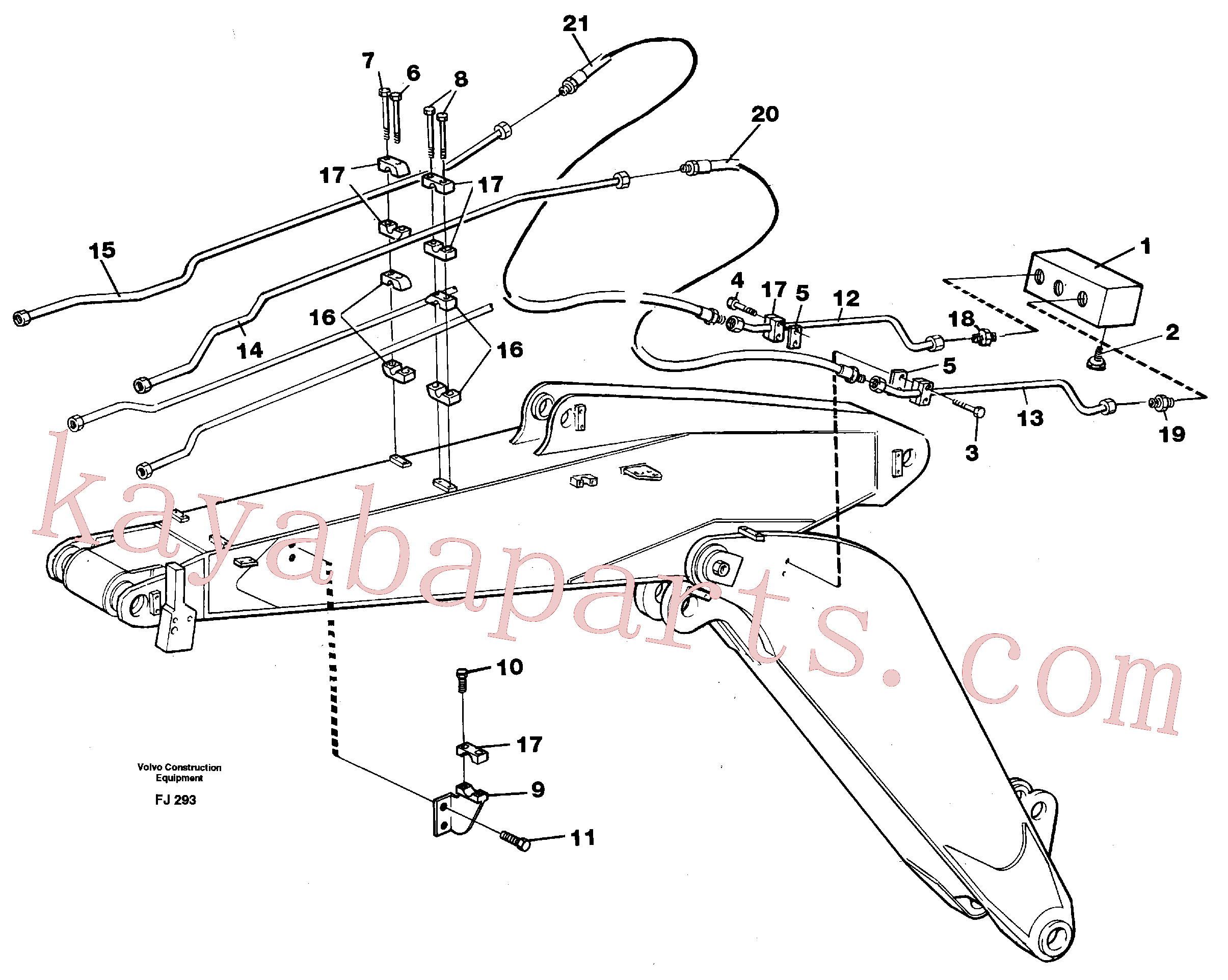 VOE14261172 for Volvo Hammer/shears hydraulics on adjustable boom.(FJ293 assembly)