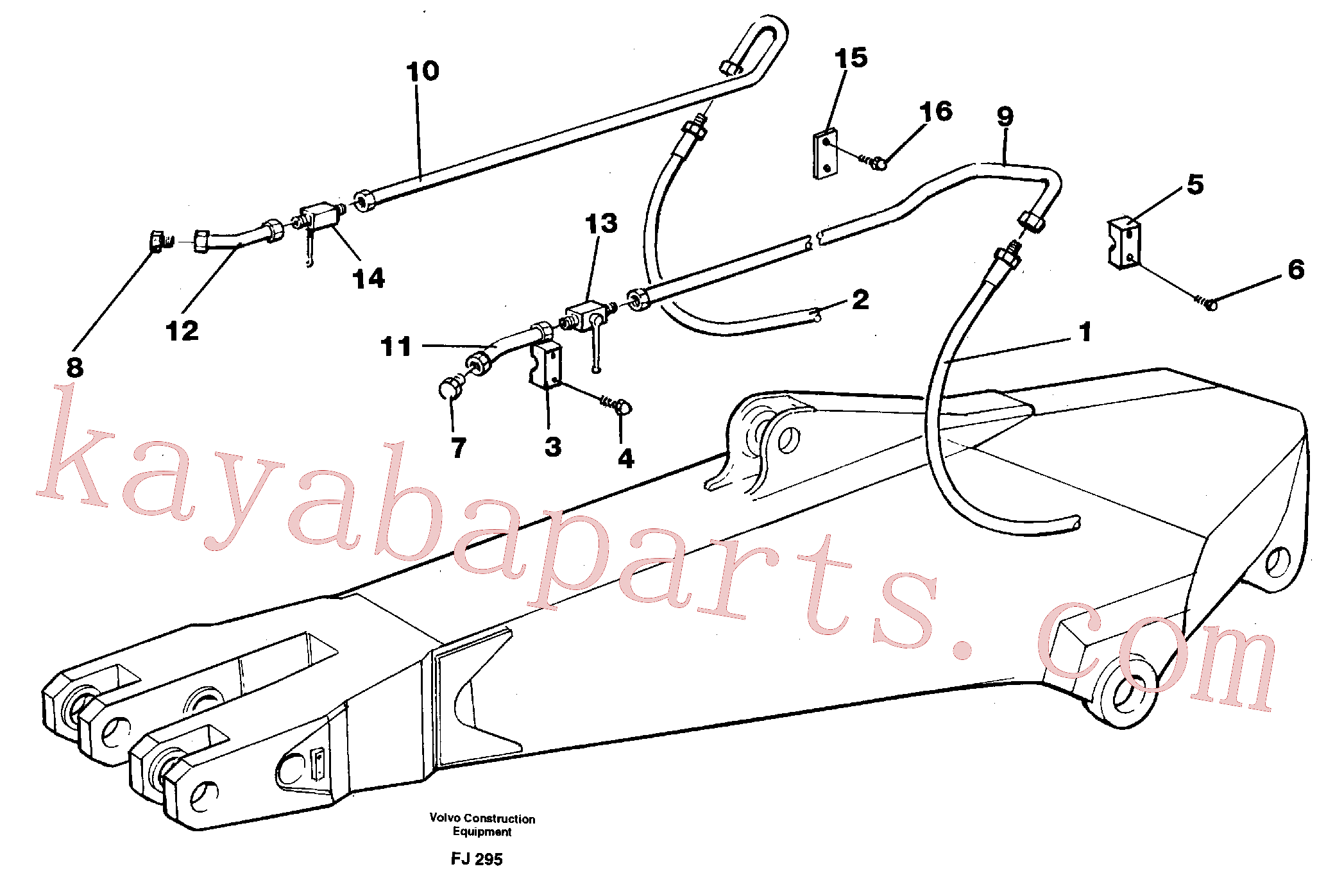 VOE14255402 for Volvo Hammer hydraulics for dipper arm incl. shut-offcocks.(FJ295 assembly)