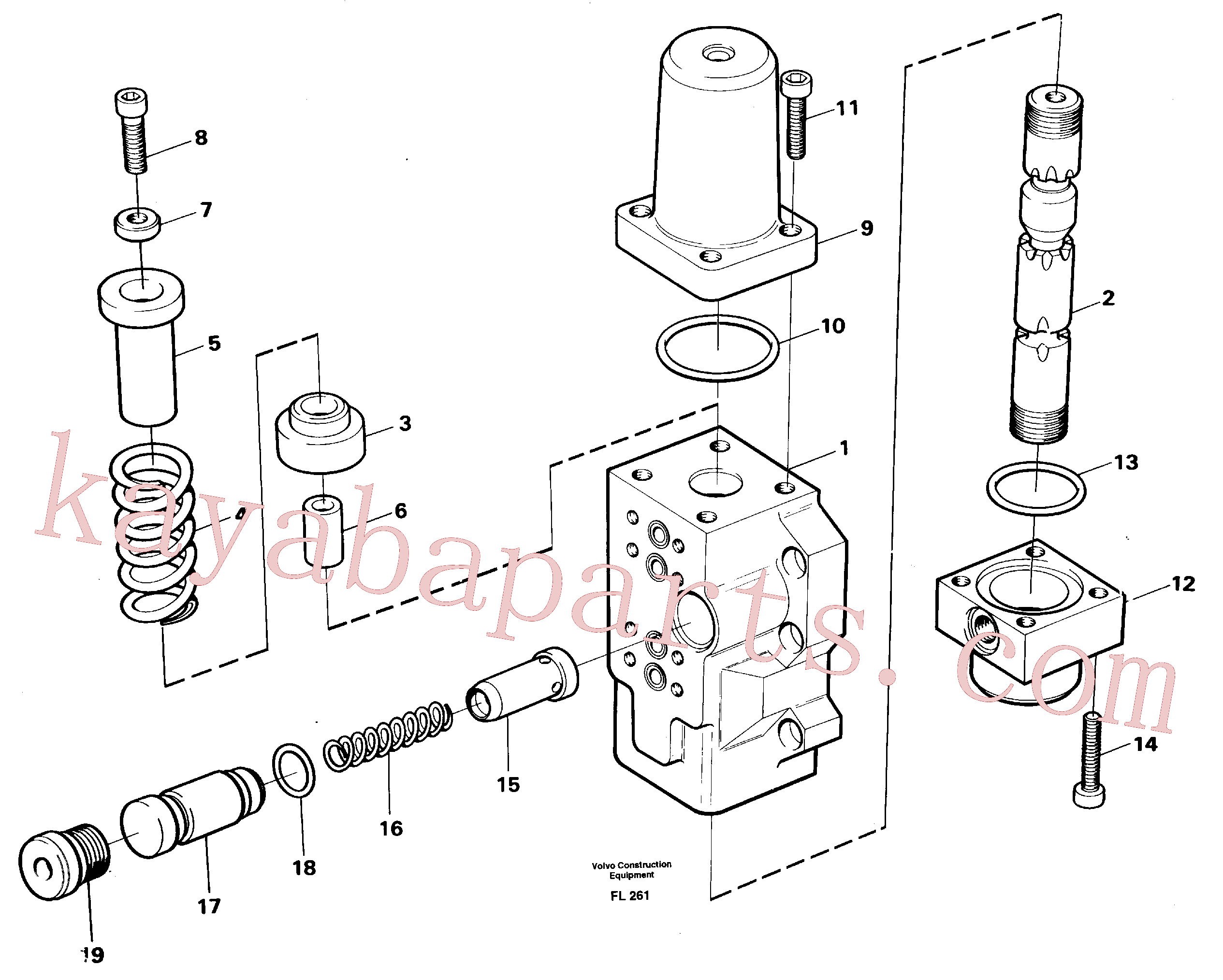 VOE959263 for Volvo Four-way valve, boom primary(FL261 assembly)