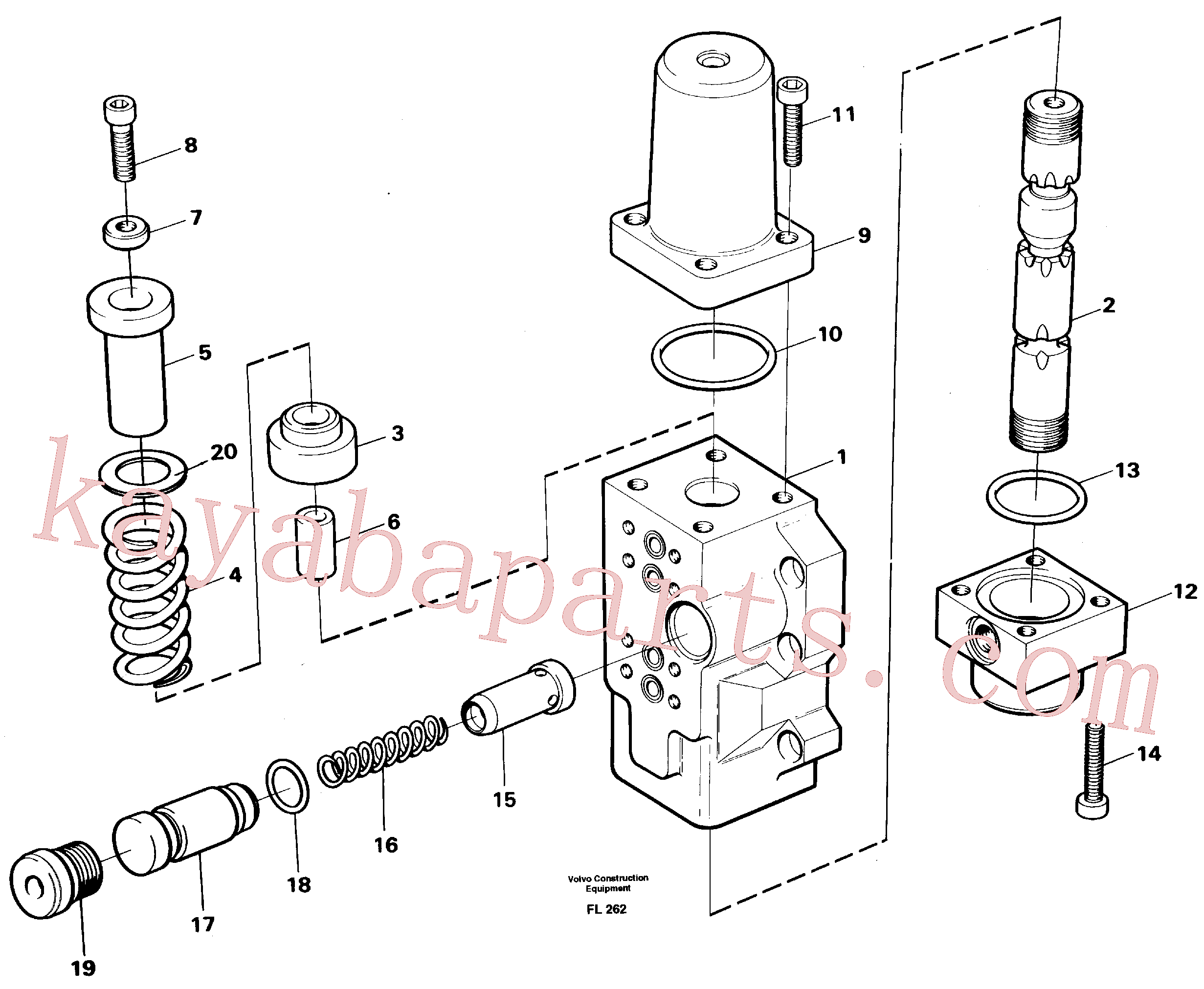 VOE14263756 for Volvo Four-way valve, boom secondary(FL262 assembly)