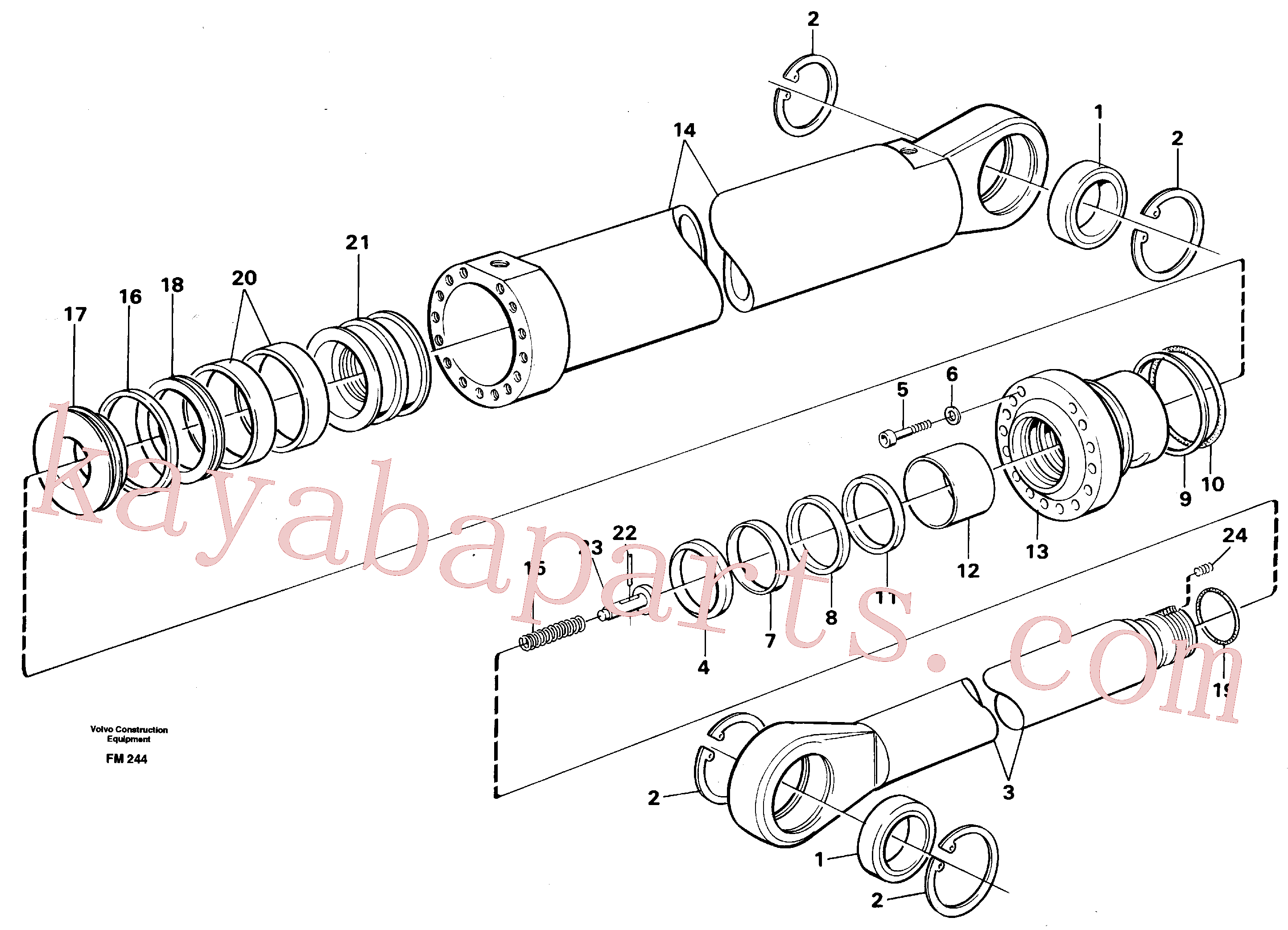 VOE14262895 for Volvo Boom cylinder,m.e.(FM244 assembly)