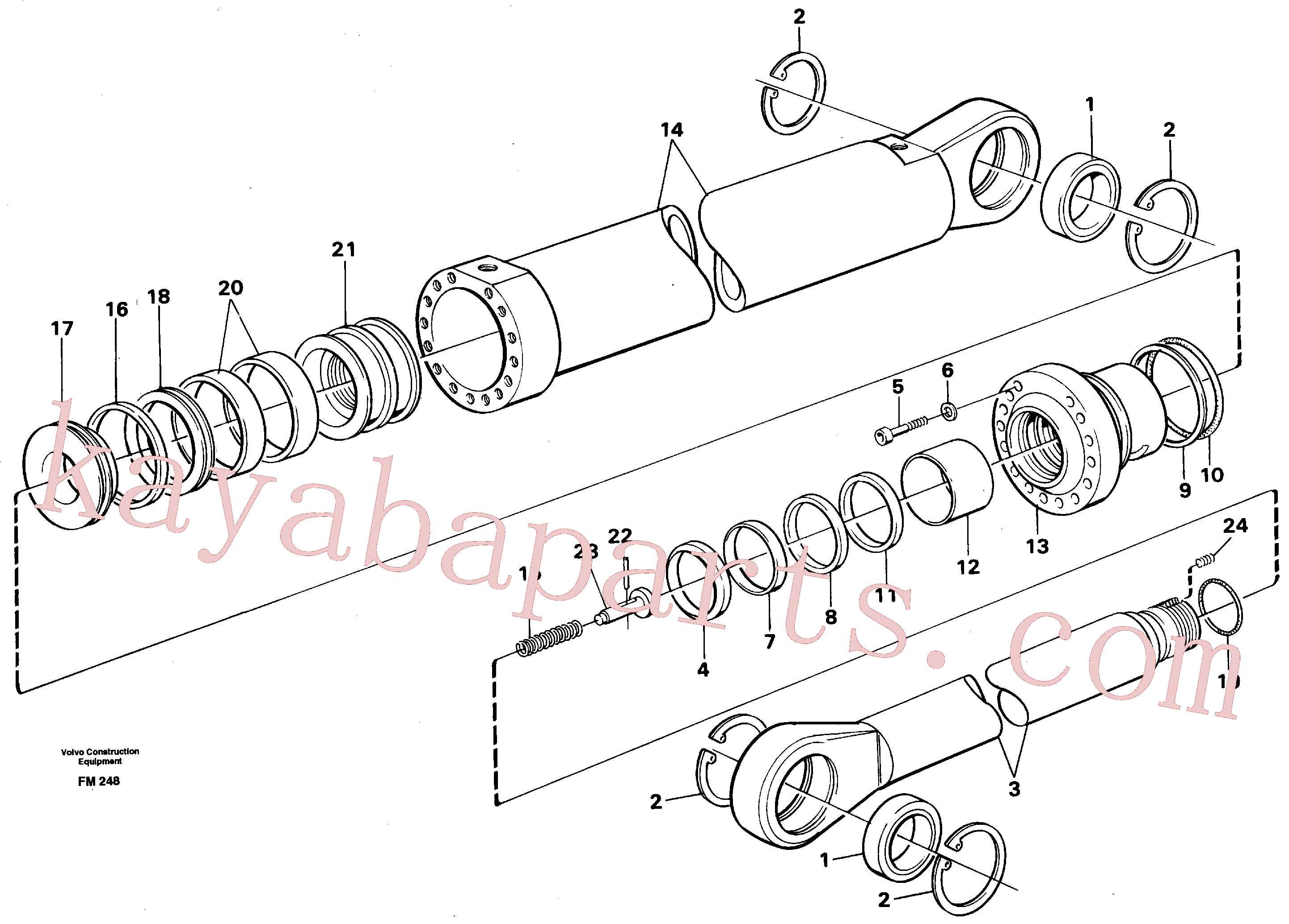 VOE14252822 for Volvo Boom cylinder, handling equipment(FM248 assembly)