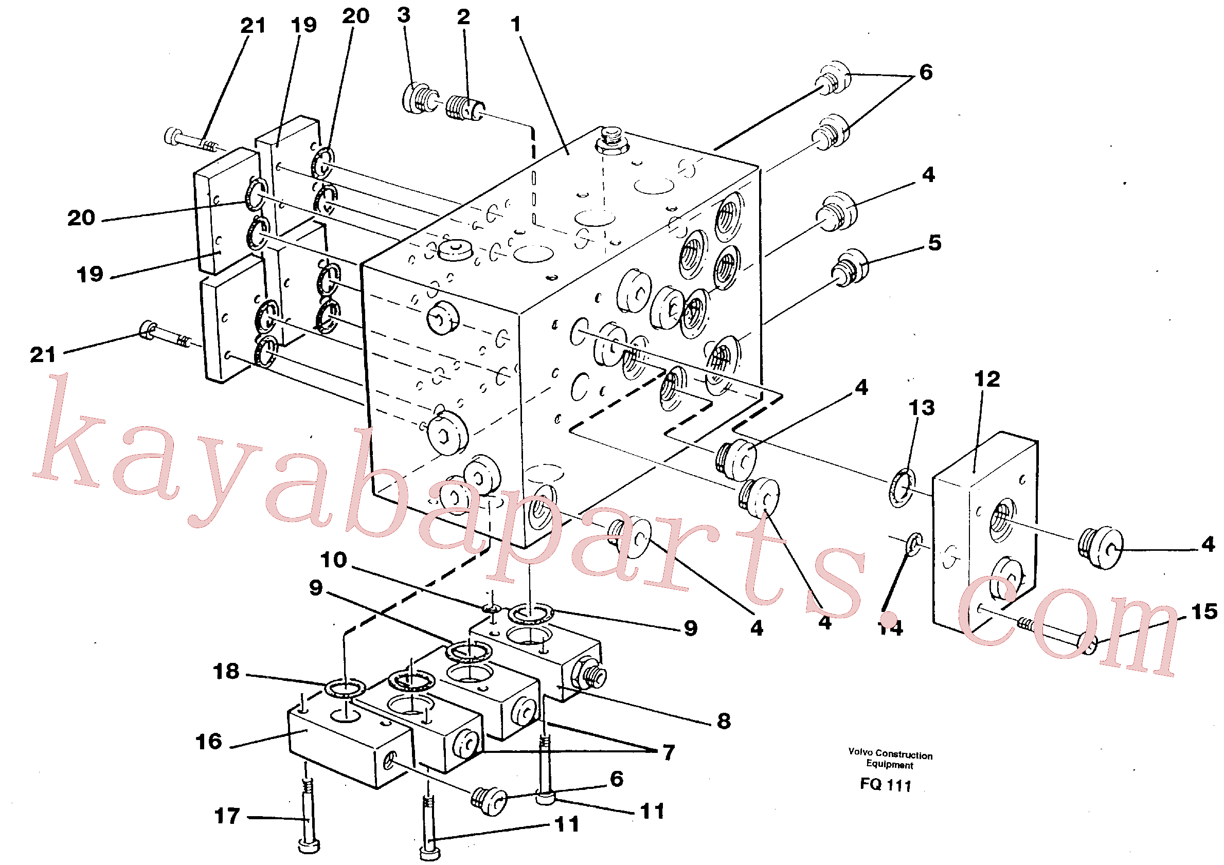 VOE14023407 for Volvo Slew valve assembly block(FQ111 assembly)