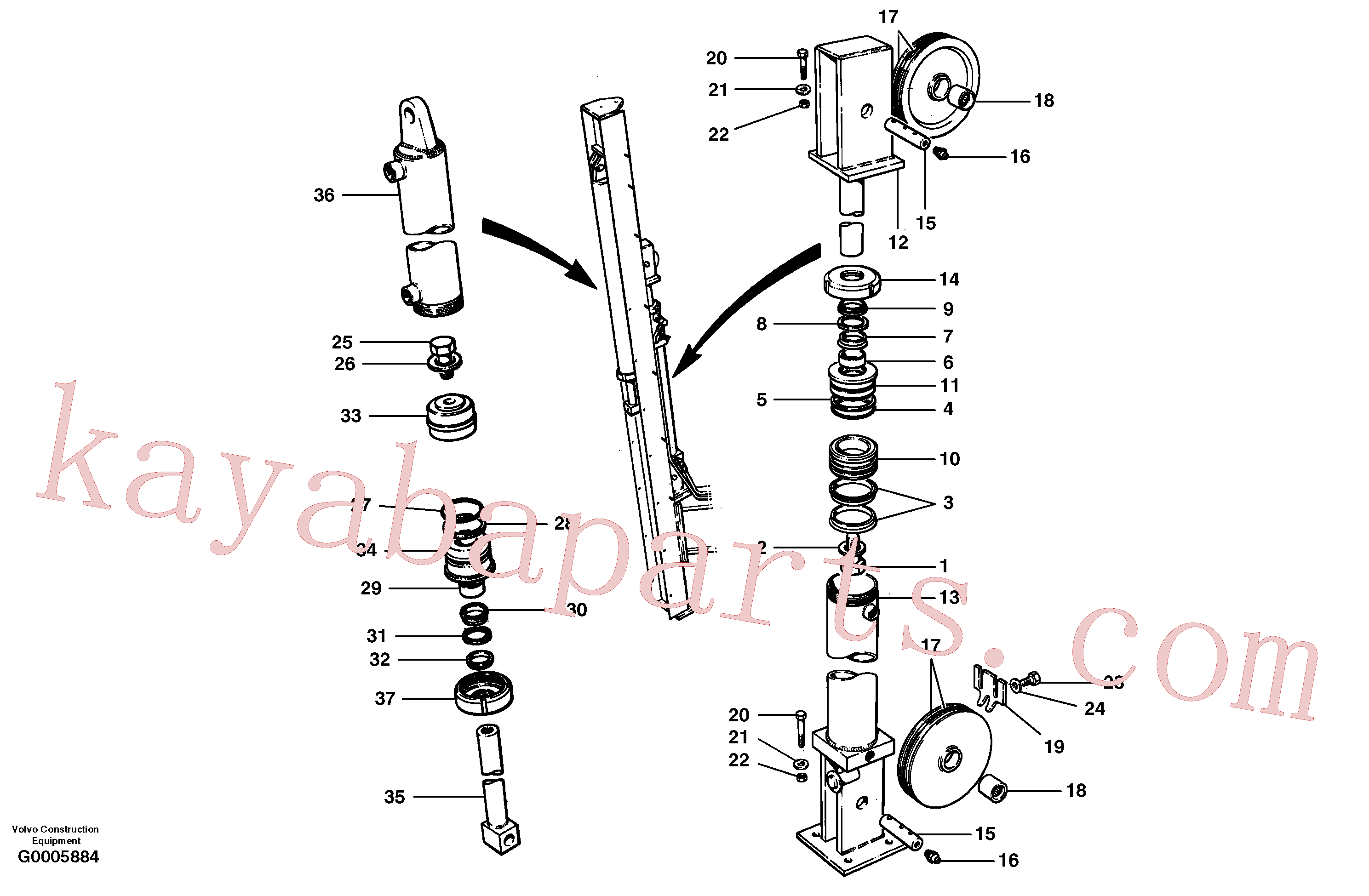 CH44266 for Volvo Wing cylinders - rear mast - cable wing(G0005884 assembly)
