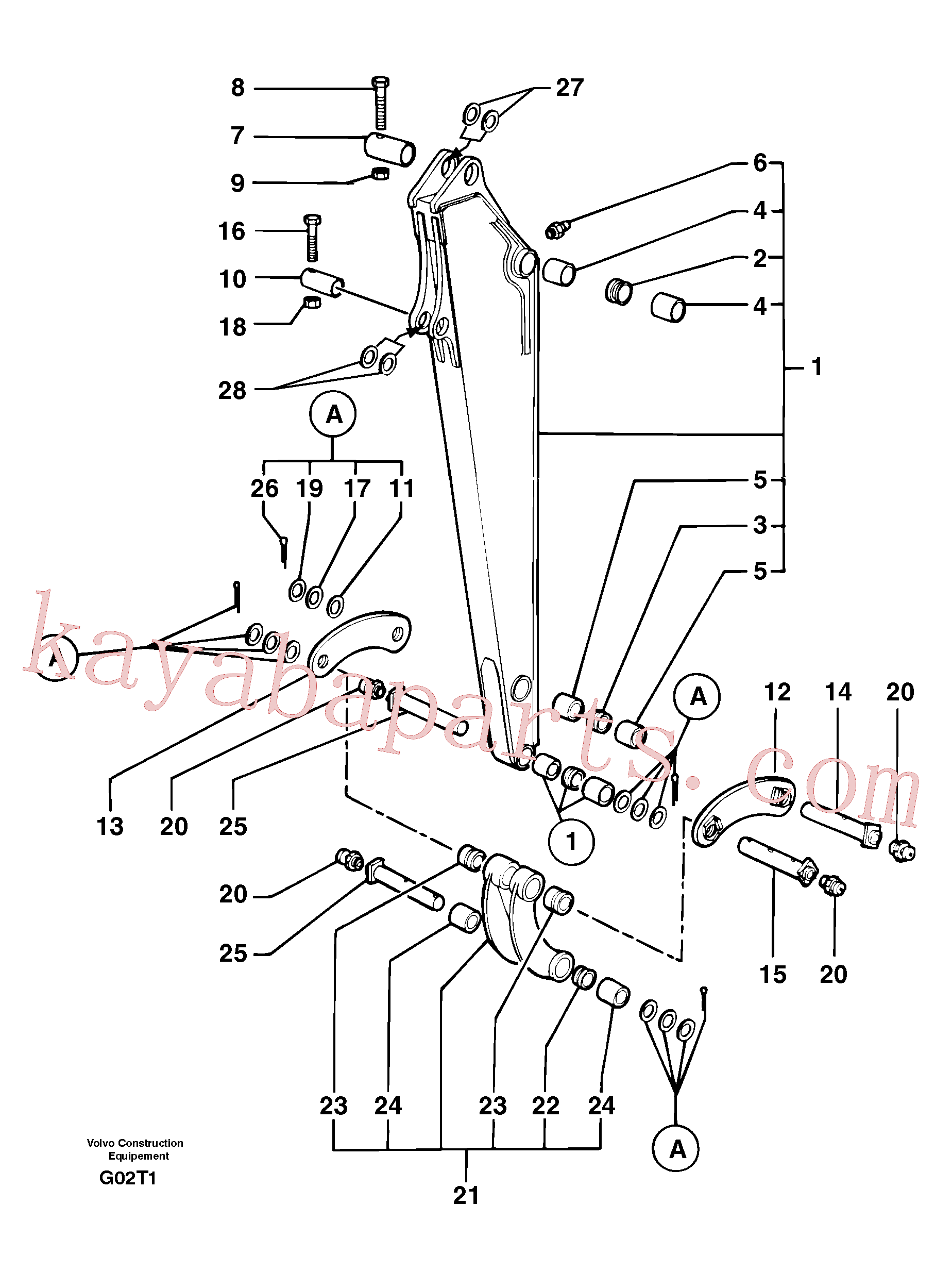 PJ4550065 for Volvo Dipper arm(G02T1 assembly)