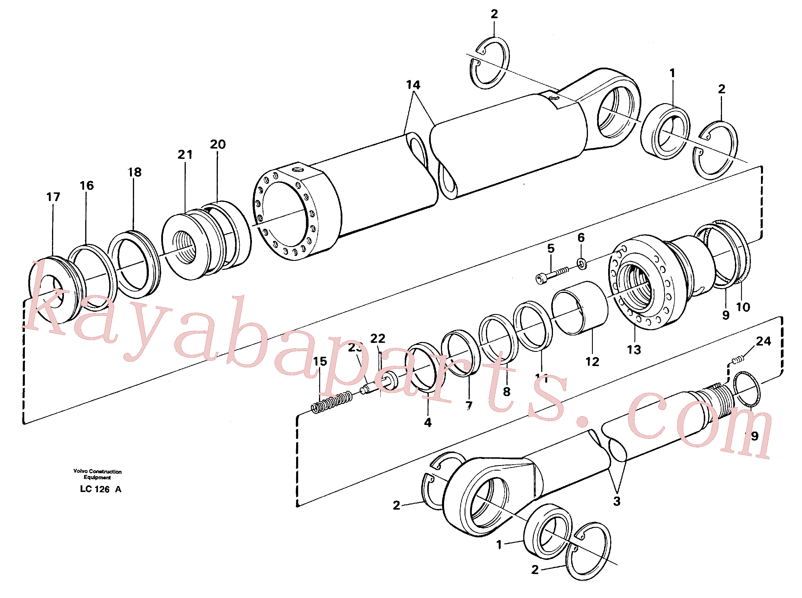 VOE14262895 for Volvo Boom cylinder(LC126A assembly)