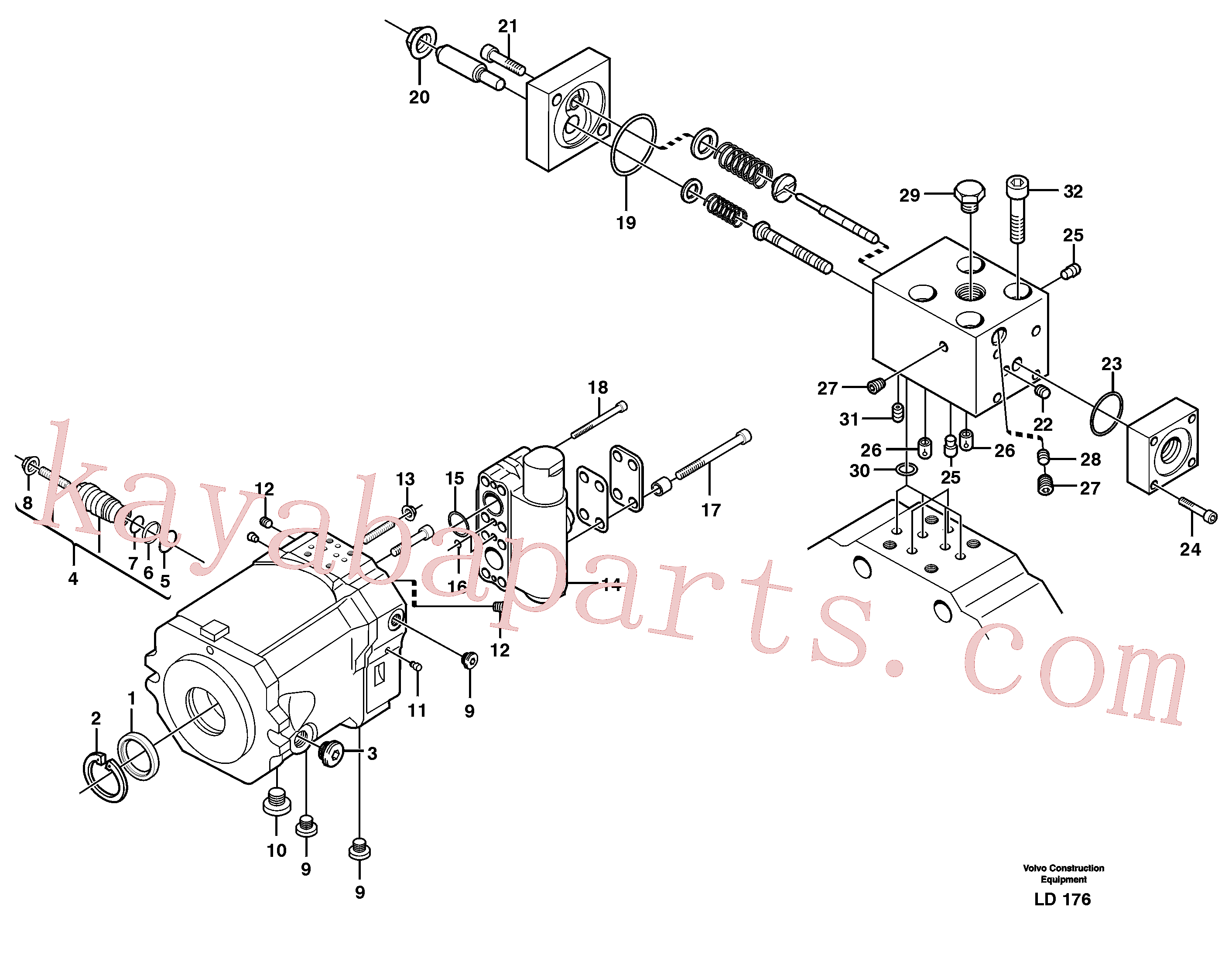 VOE11713994 for Volvo Hydraulic motor, travel(LD176 assembly)