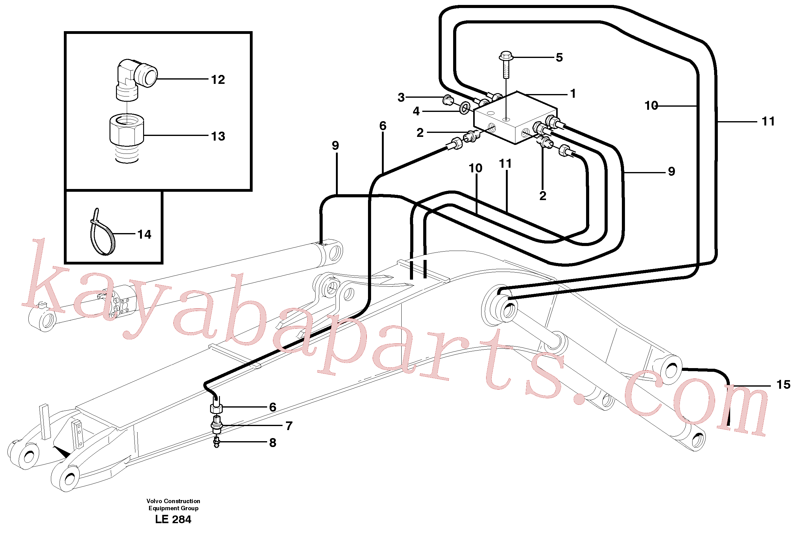 VOE11706652 for Volvo Central lubrication, mono boom(LE284 assembly)