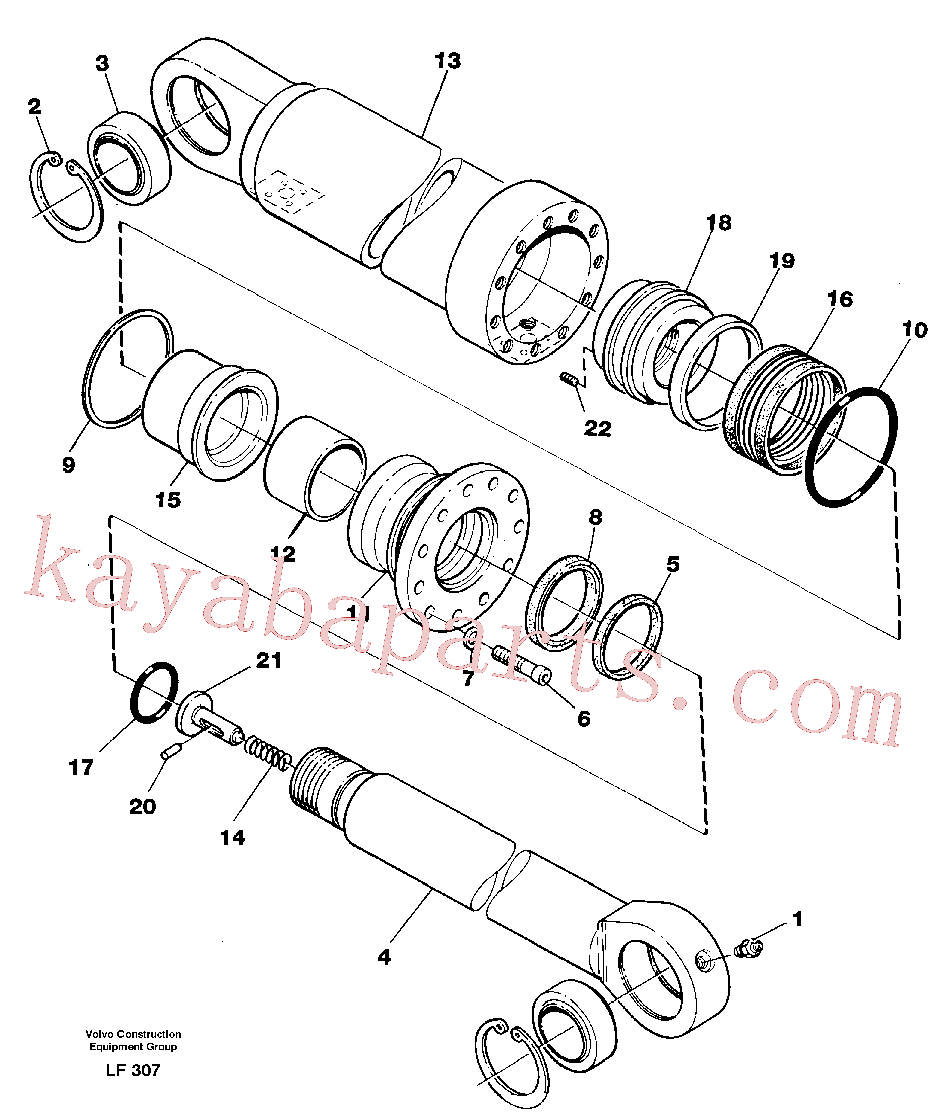 VOE11709519 for Volvo Hydraulic cylinder, stabilisor(LF307 assembly)