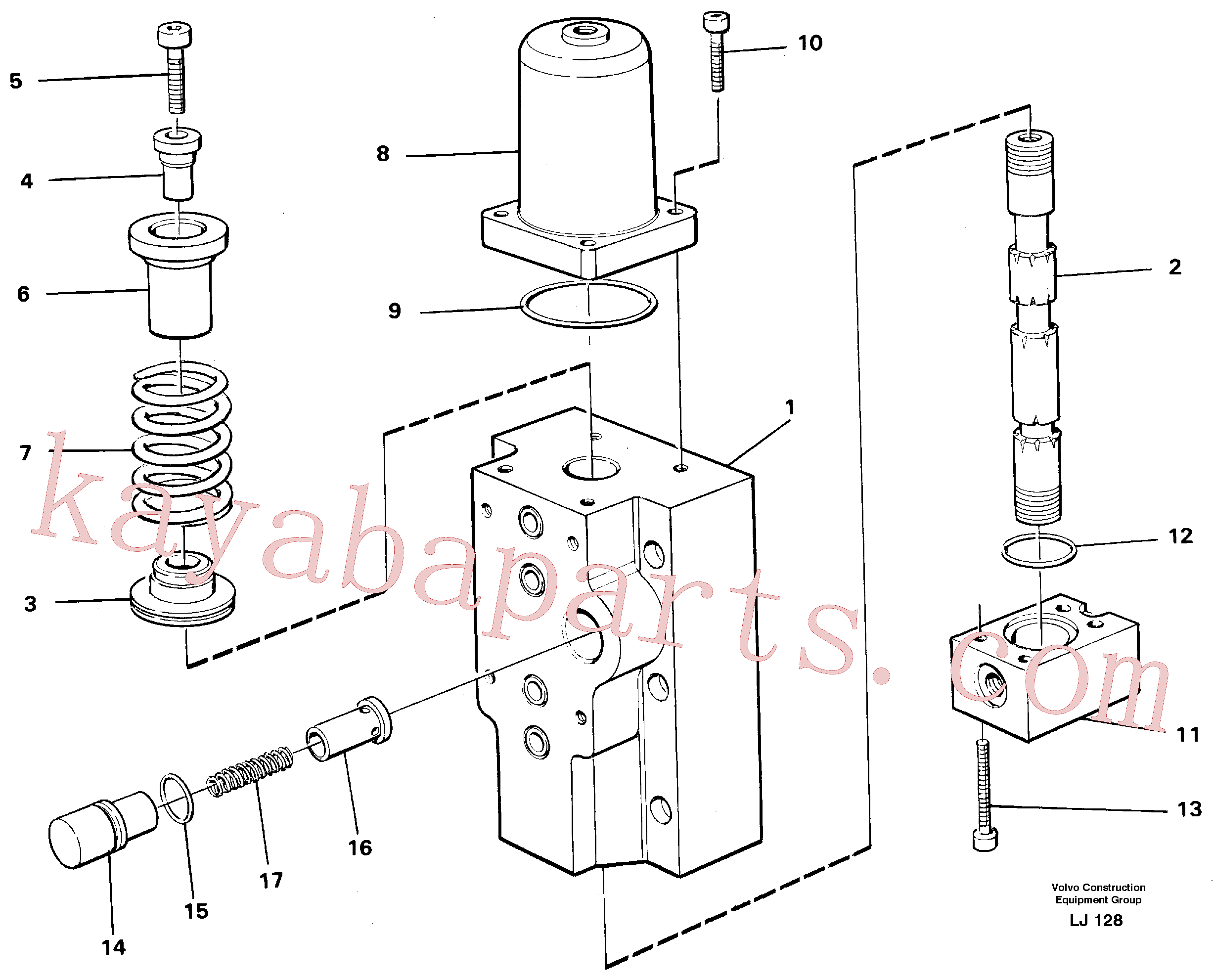 VOE14258011 for Volvo Four-way valves Primary, Four-way valve for hammer/shears(LJ128 assembly)