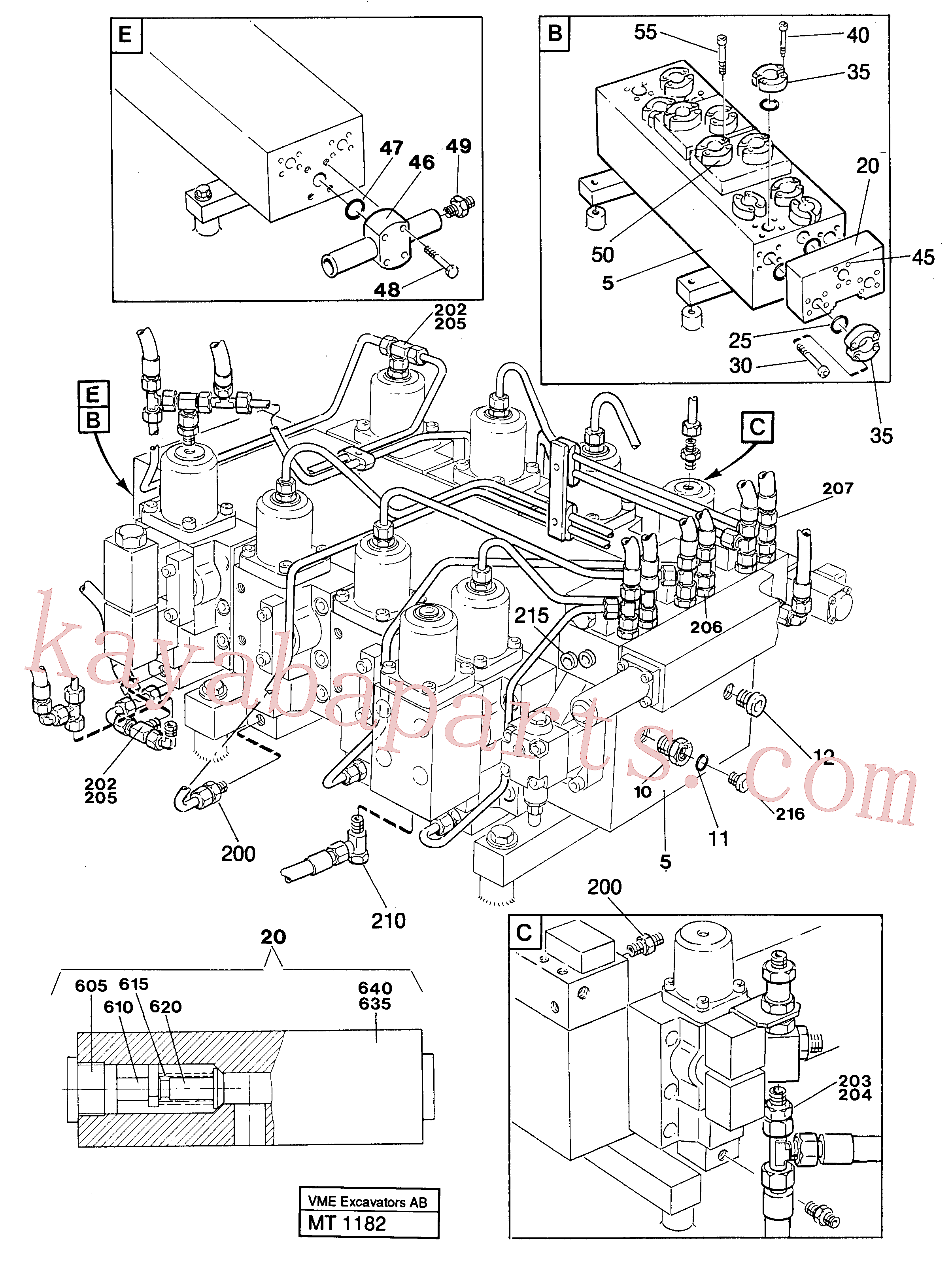 VOE949721 for Volvo Main valve assembly with connections(MT1182 assembly)