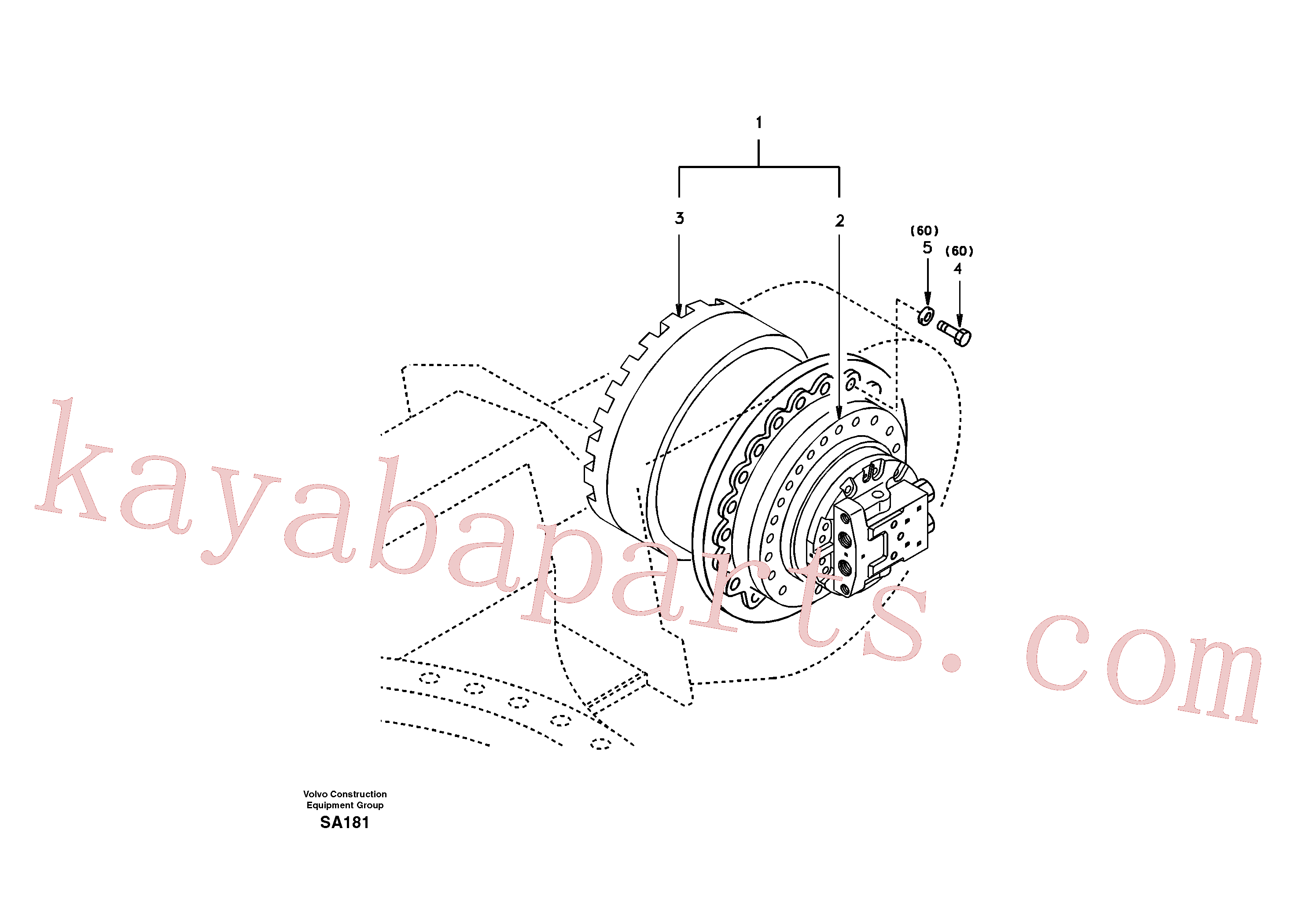 SA7117-30030 for Volvo Travel motor with mounting parts(SA181 assembly)