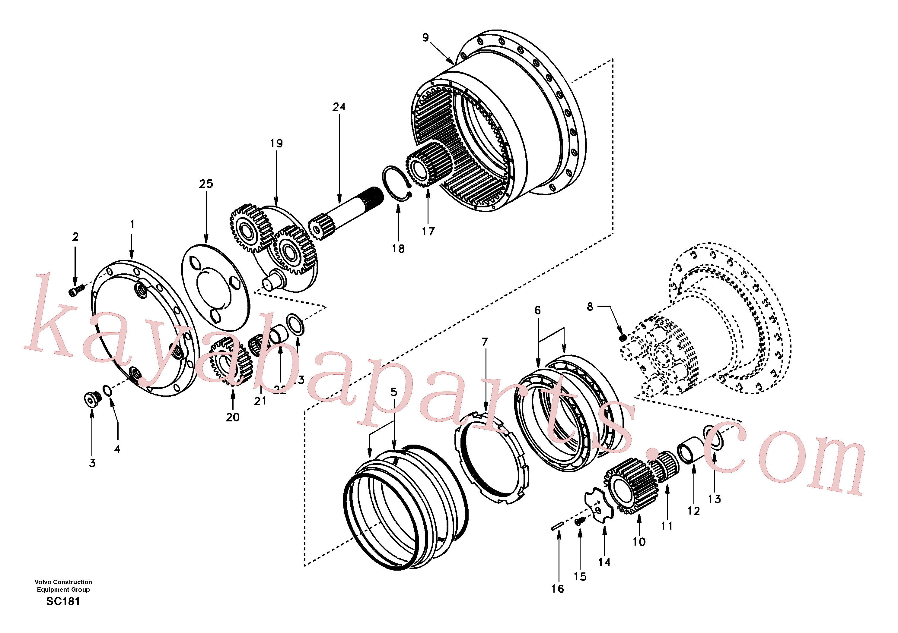 SA8230-33480 for Volvo Travel gearbox(SC181 assembly)