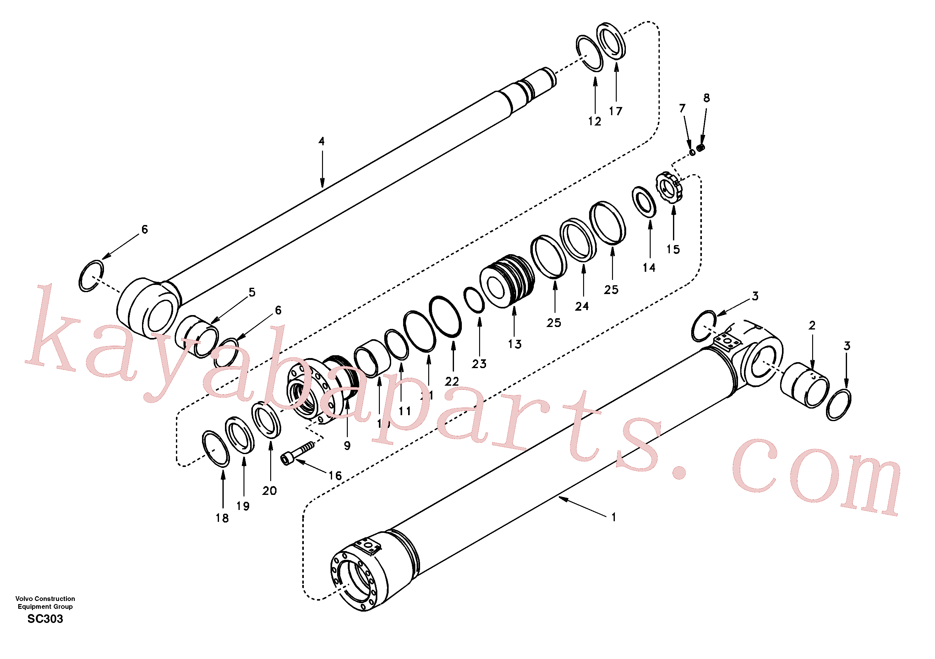 SA1146-07810 for Volvo Boom cylinder 2nd boom(SC303 assembly)