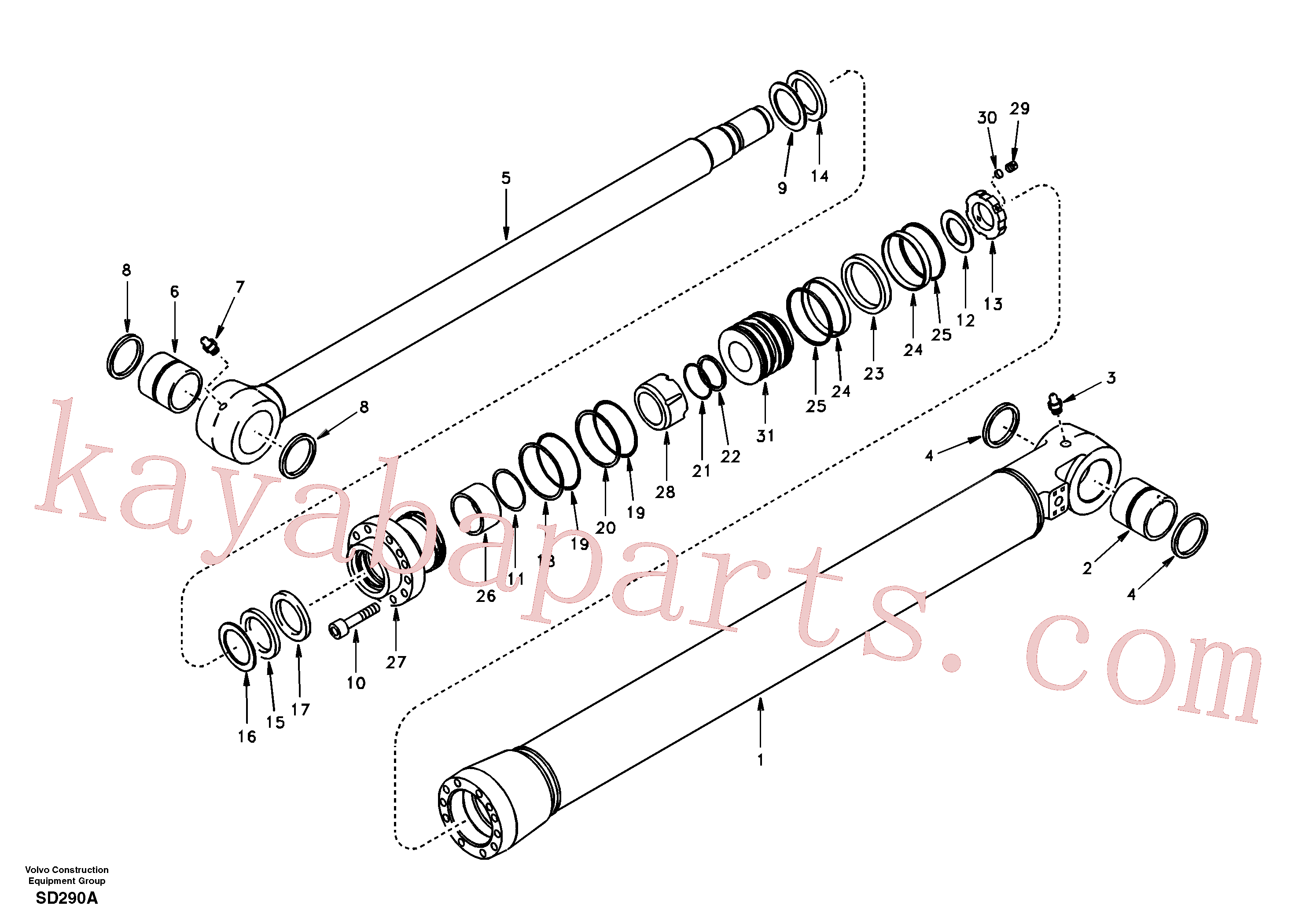 SA9561-08010 for Volvo Bucket cylinder(SD290A assembly)