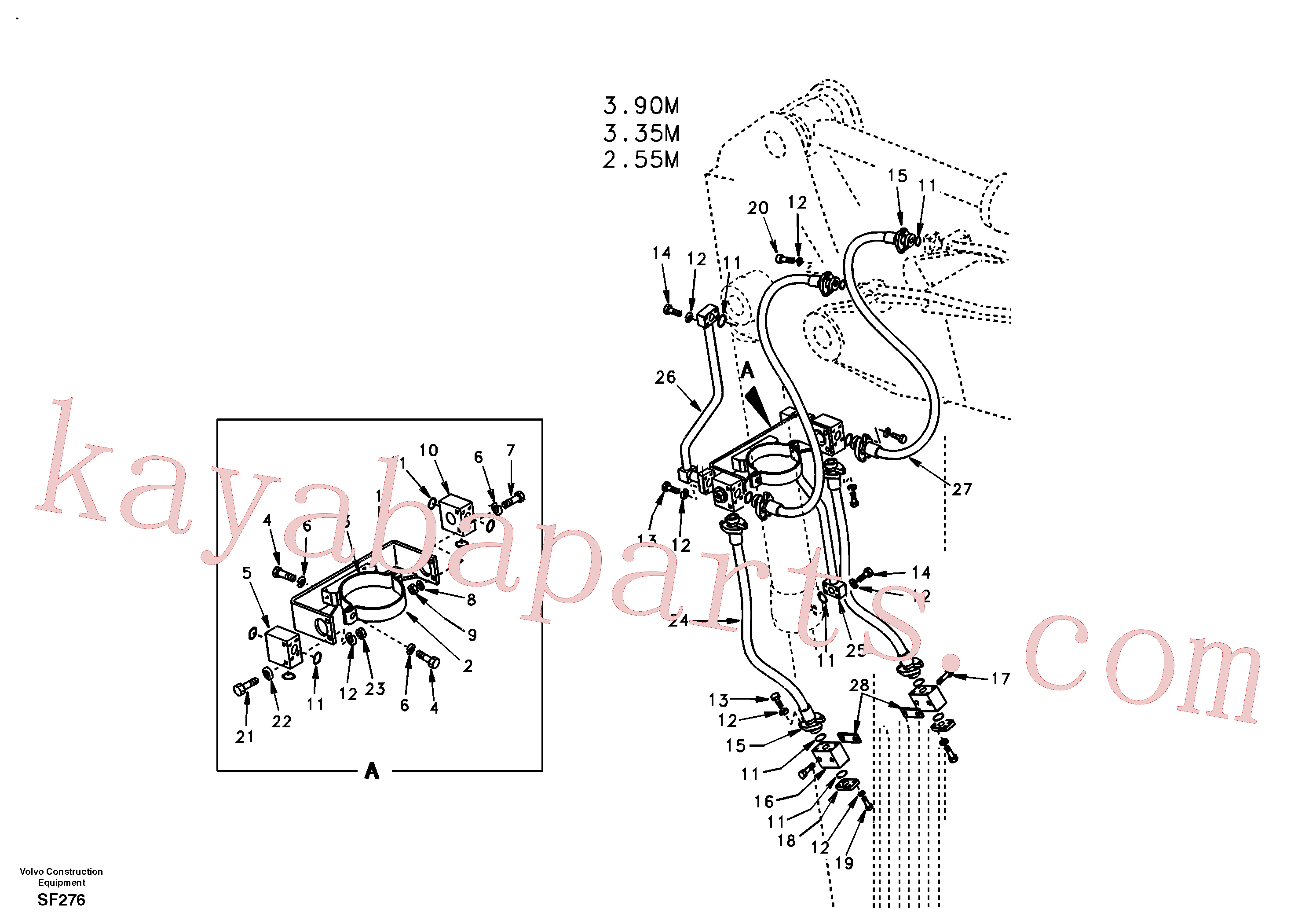SA9459-05570 for Volvo Working hydraulic, clamshell(SF276 assembly)