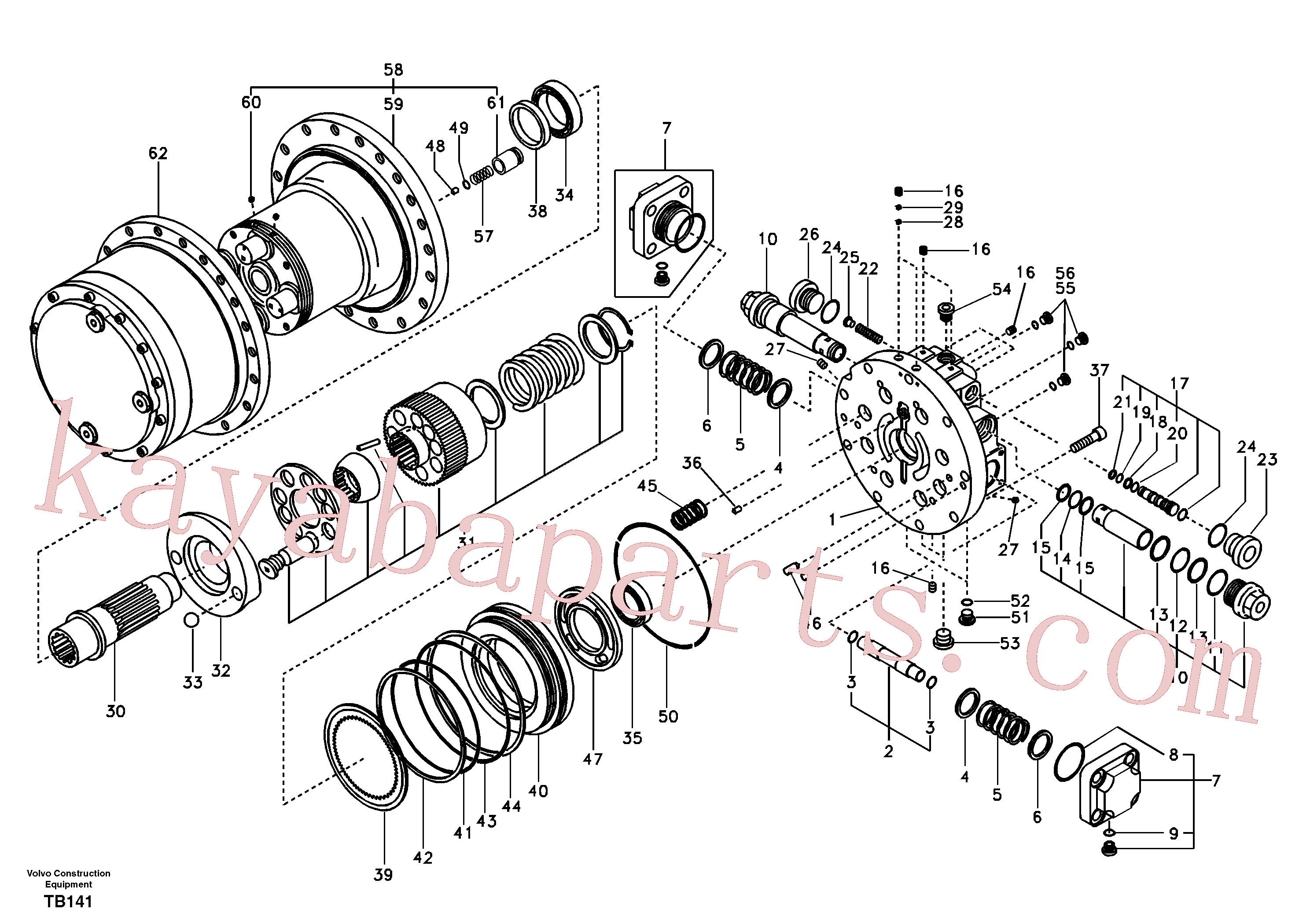 SA8230-33950 for Volvo Travel motor(TB141 assembly)